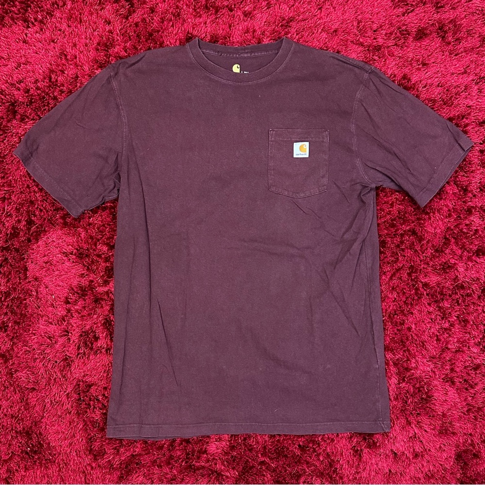 Carhartt Pocket Shirt Maroon Red Short Sleeve Large Tall Tiffany
